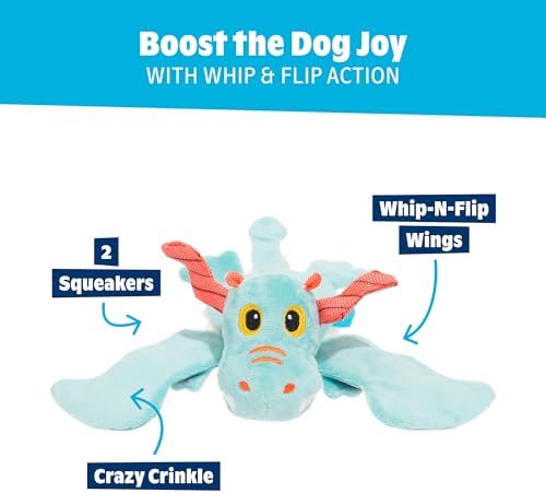 BarkBox Grimbold the Dragon Dog Toy - Toy for Extra Small to Small Dogs