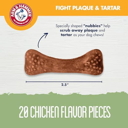 Arm & Hammer Nubbies Dental Treats, Chicken Flavor, 20 Count Bag