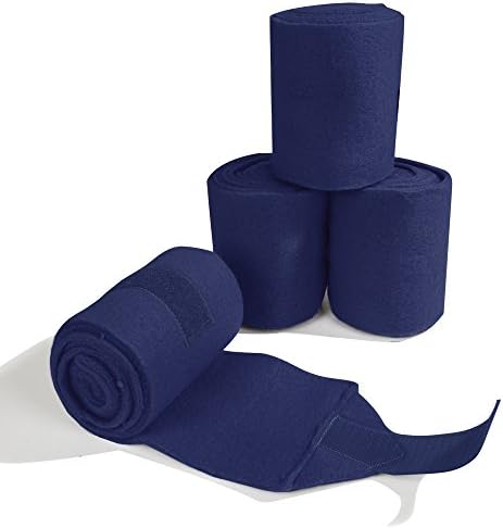 Intrepid International Polo Wraps for Horses Set of 4 Cotton Bandage Wrap, Horse Leg Wraps, Vet Wrap for Horses, Horse Size, Exercise Training Bandage