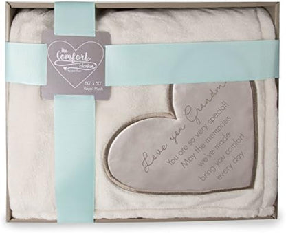 Pavilion Gift Company 19503 Comfort Blanket - Love You Grandma Thick Warm 320 GSM Royal Plush Throw Blanket