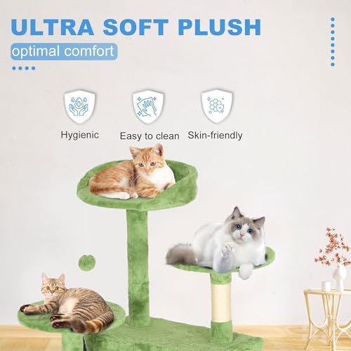 FDW | 54" Cat Tree Tower | Green | Multi-Level Indoor Activity Center