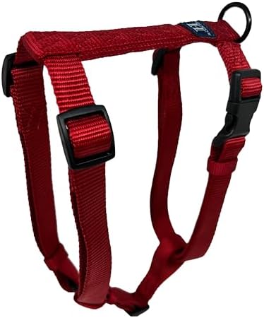 Hamilton Adjustable Nylon Dog Harness, X Large 1" x 40-50", Red