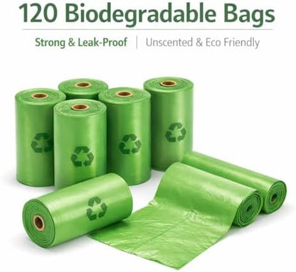 Dog Poop Bags Biodegradable, Leak-Proof, Extra Thick, 120 Count