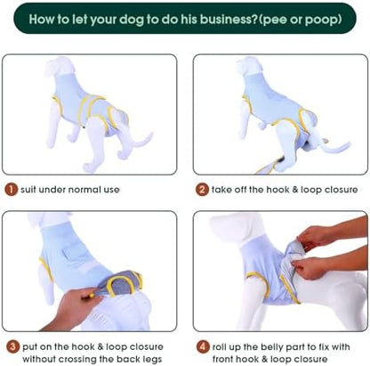 Kuoser Recovery Suit for Dogs Cats, Soft Dog Surgery Suit Female Male Spay