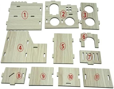 Multi-Chamber Wooden Hamster Hideout, House and Cage Accessory, Model 1