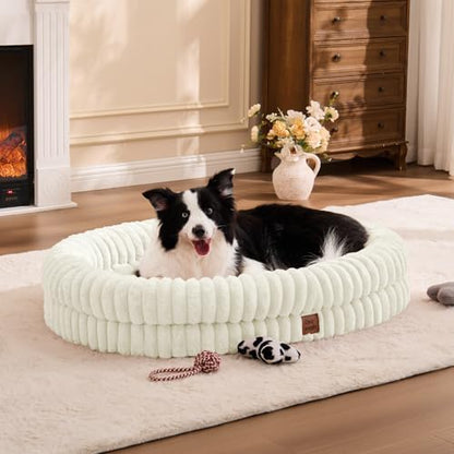 ChiXnuggle Orthopedic Dog Bed, Washable Cover, Faux Fur Bolster Pet Couch