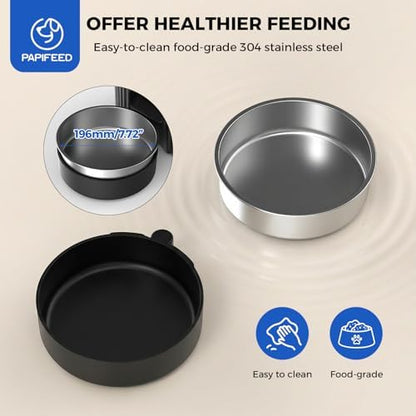 PAPIFEED Automatic Cat Feeder with App, 2.4G WiFi Cat Food Dispenser, 3L Slow Feeder Timed Cat Feeders for Dry Food, 10 Meals/Day, 6 Portions/Meal, Dual Power Supply Smart Pet Feeder for Small Dog