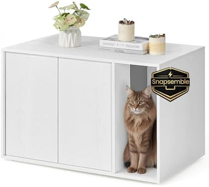 SONGMICS HOME Cat Litter Box Enclosure, Tool-Free Assembly