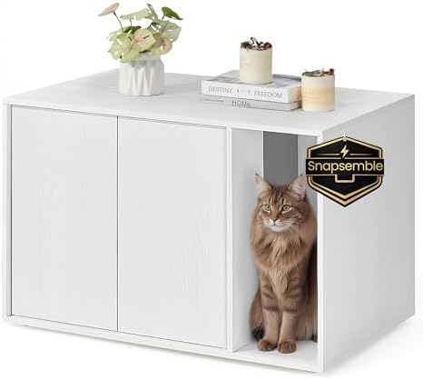 SONGMICS HOME Cat Litter Box Enclosure, Tool-Free Assembly