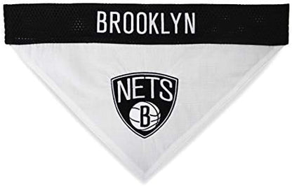 Pets First NBA Dog Bandana - Brooklyn Nets Reversible Pet Bandana. 2 Sided Home & Away Sports Bandana with a PREMIUM Embroidery TEAM Logo, Small/Medium