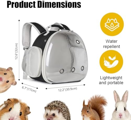 Guinea Pig Backpack, Space Capsule Bubble Window Small Animal Backpack for Guinea Pig, Bird Bunny Rabbit