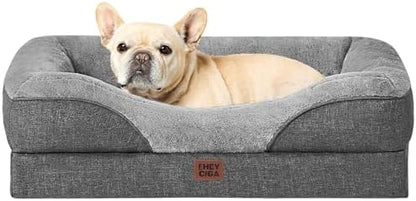 EHEYCIGA Orthopedic Dog Bed for Medium Dog, Memory Foam Dog Couch, Grey