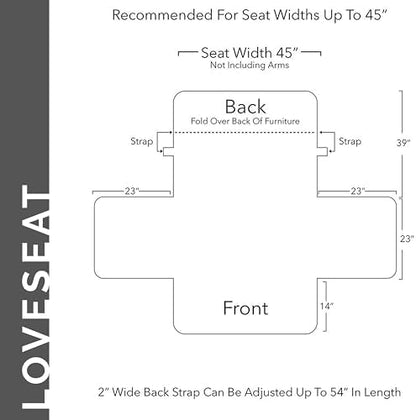 Elegant Comfort Quilted Furniture Protectors Solid and Printed Design Reversible Slipcovers Featuring Elastic Straps and Smart Pockets Great for Pets, and More, Bloomingdale Loveseat, Cream/Taupe
