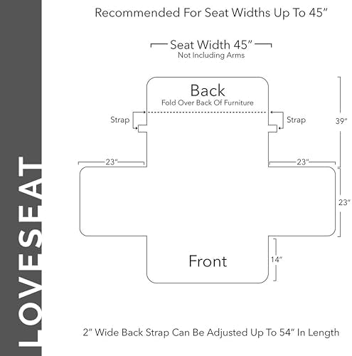 Elegant Comfort Quilted Furniture Protectors Solid and Printed Design Reversible Slipcovers Featuring Elastic Straps and Smart Pockets Great for Pets, Kids and More, Bloomingdale Loveseat, Gray/Black