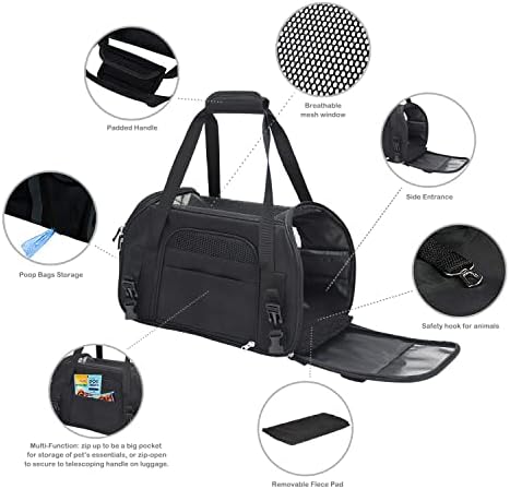 JESPET Soft-Sided Airline-Approved Dog & Cat Carrier Travel Bag