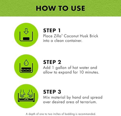 Zilla Coconut Husk Brick, Organic Reptile Bedding, 24-Count
