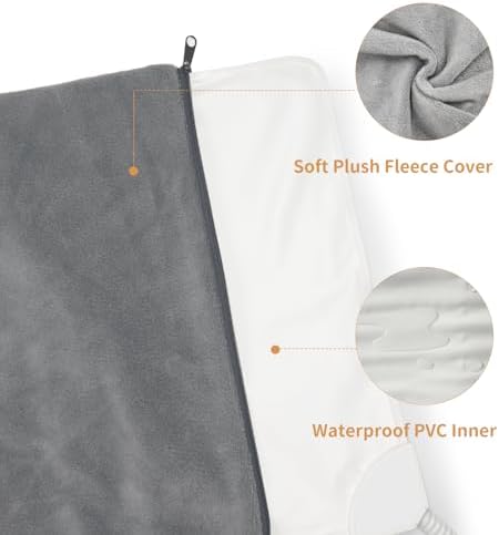 Pet Heating Pad for Cats and Dogs, 28 x 16 Inch Heated Cat Bed, Auto Temperature Control, Waterproof, Electric Mat