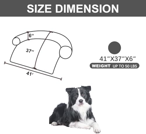 Calming Dogs/Cats Bed Mats, Dog Pad Washable Removable Couch Cover, Plush Long Fur Mat for Pets, Waterproof, Perfect for Small, Medium and Large Dogs and Cats (Dark Gray, 41"x37"x 6.0")