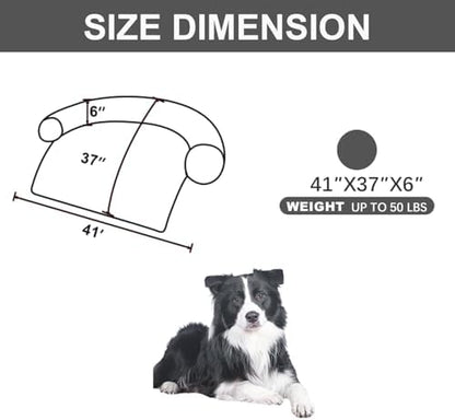 Calming Dogs/Cats Bed Mats, Dog Pad Washable Removable Couch Cover, Plush Long Fur Mat for Pets, Waterproof, Perfect for Small, Medium and Large Dogs and Cats (Dark Gray, 41"x37"x 6.0")