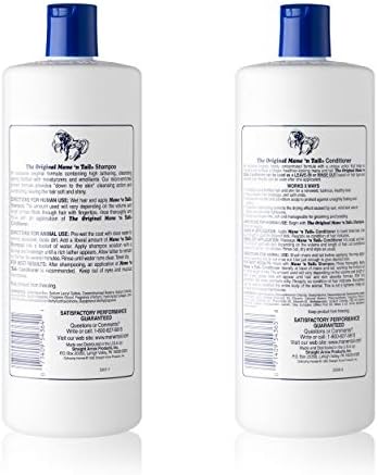Mane 'N Tail Shampoo & Conditioner Combo Set (32 oz Each) For Horses and Humans For A "Down to the Skin" Cleansing and Conditioning (Pack of 2)