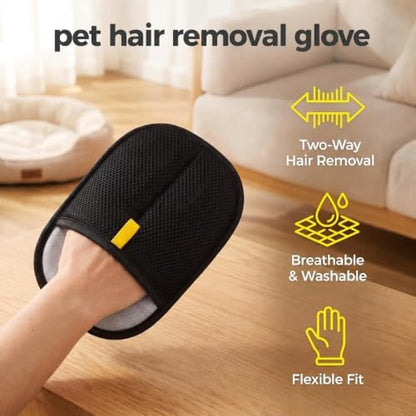 Electrostatic Pet Hair Removal Glove, Quick Wiping&Reusable