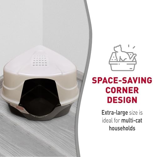 Nature's Miracle Advanced Hooded Corner Cat Litter Box with Charcoal Filter