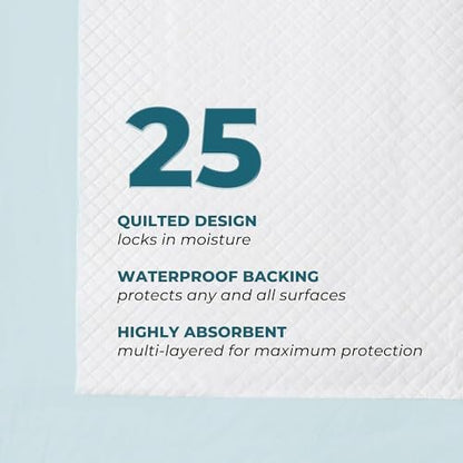 GREEN LIFESTYLE Underpads - Pet Training Pads for Dogs, Cats, Bunny, Chucks Pads for Adults, for use as Incontinence Bed Pads, Seniors Bed Pad (Pack of 25 - 30x36)