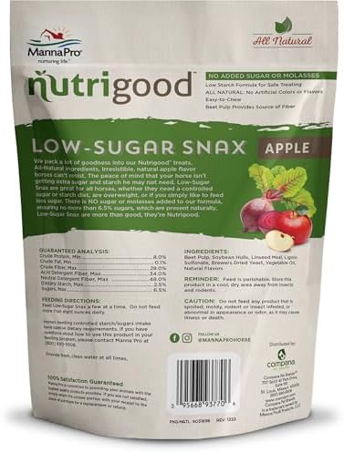 Manna Pro NutriGood Low-Sugar Apple Horse Treats, 4 lb Bag
