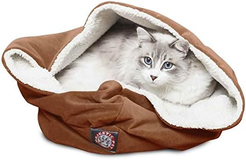 17 inch Rust Suede Burrow Cat Bed