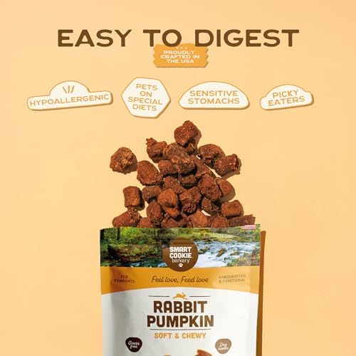 Smart Cookie Healthy Soft Dog Treats - Rabbit & Pumpkin - Grain Free Limited Ingredient Training Treats for Dogs with Sensitive Stomach & Allergies, Natural Novel Protein, Made in the USA (5oz.)