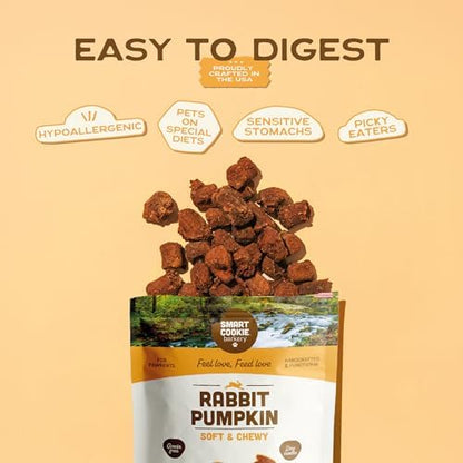 Smart Cookie Healthy Soft Dog Treats - Rabbit & Pumpkin - Grain Free Limited Ingredient Training Treats for Dogs with Sensitive Stomach & Allergies, Natural Novel Protein, Made in the USA (5oz.)