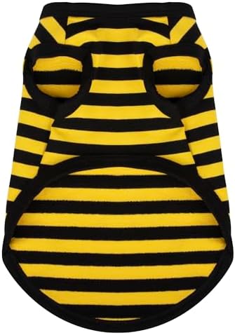 Paiaite Striped Dog Shirt Happy Color Cotton Sleeveless Puppy Shirts Breathable Pet Apparel Tank Top Colorful Puppy Sweatshirt Clothes for Small Medium Dogs Yellow XXS