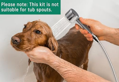 3 Mode Dog Shower Attachment with Long Hose & Outdoor Adapter
