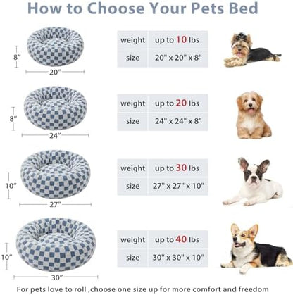 BFPETHOME Small Washable Cozy Donut Dog Beds for Dogs