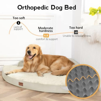 MEKIY Orthopedic Waterproof Dog Bed with Sides for Extra Large Sizes Dogs