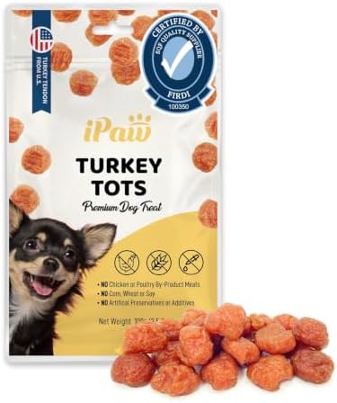 iPaw Turkey Tots Dog Treat, SQF-Certified Production Process,Training Treat
