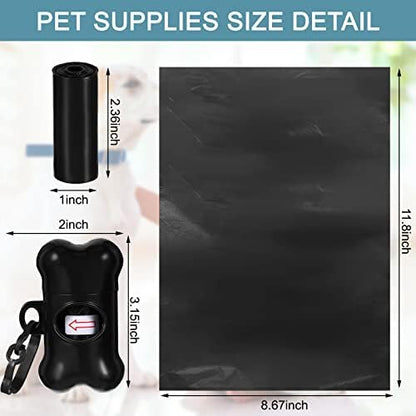 Teling 3000 Count Dog Poop Bags with 3 Dispensers, Black