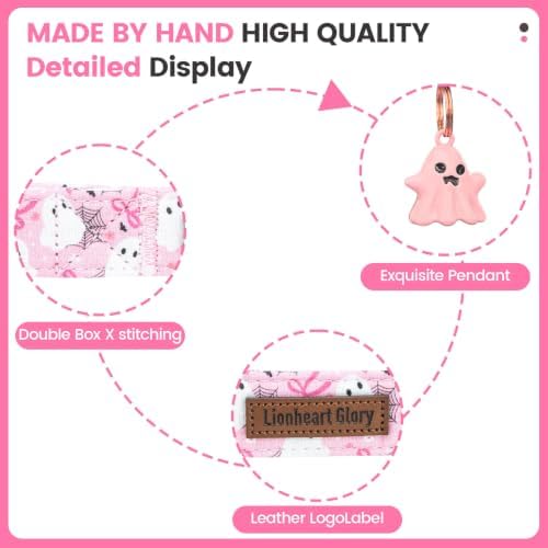 Halloween Dog Collar, Pink Ghost Dog Collar for Small Dogs Female/Male Puppy