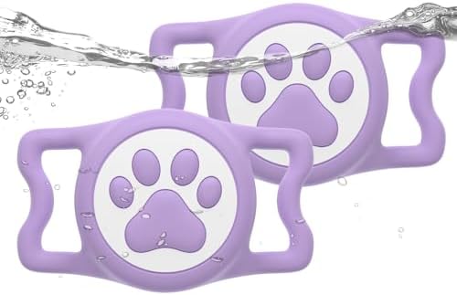 IP68 Waterproof Dog AirTag Holder for Dog Collar, Soft, Stretchy Silicone