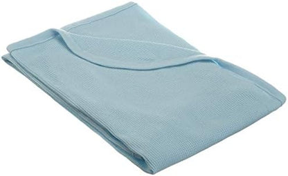 American Baby Company 100% Cotton Thermal Waffle Toddler Cot Blanket (36" x 48"), Soft, Breathable & Stretchy, Blue, for Boys and Girls, Versatile for Nap Time, Preschool and Travel