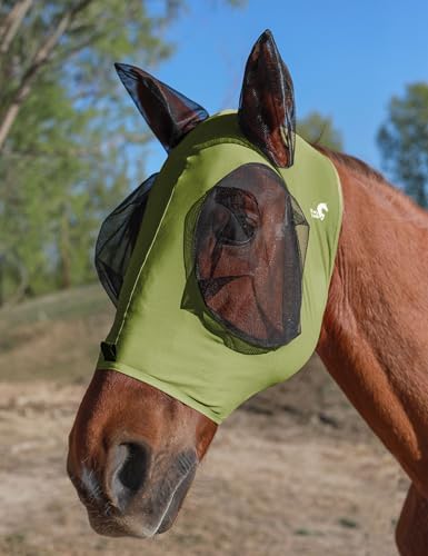 Horse Fly Mask with Ears, Fly Mask for Horses, Breathable Mesh