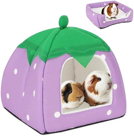BWOGUE Guinea Pig Bed Hideout, Washable Hamster Cave for Small Animals