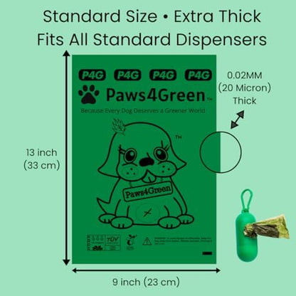 100% Certified Home Compostable Poop Bags (270 Count 18 Rolls), Plant Based, Extra Thick (20 Micron) Leak Proof, Unscented Standard Size 9 X 13'', ASTM D6400 & EN 13432 Compliant