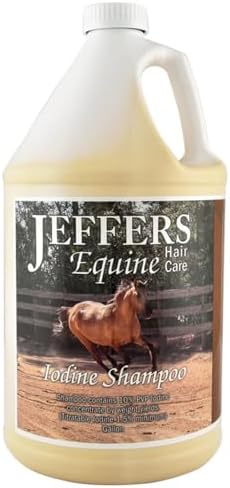 Jeffers Equine Iodine Shampoo for Horses, 128 oz - Deep Cleansing Grooming Soap, Coat & Skin Wash, Mane and Tail Care, Coconut Based Formula, Low Detergent, Barn & Travel Horse Shampoo