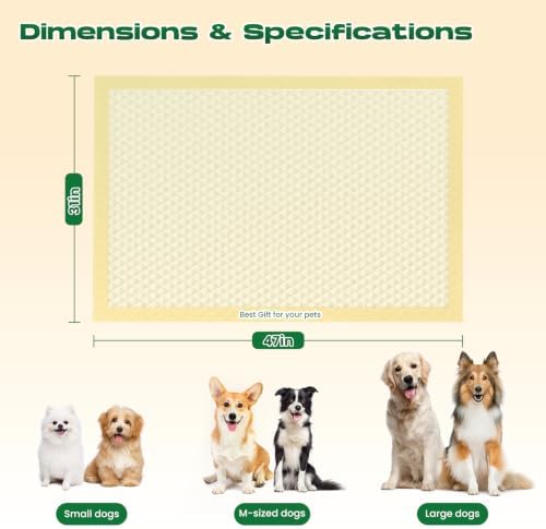 Bamboo Puppy Pads Extra Large 31"x47" 40 Count with Tabs