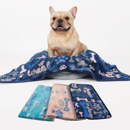 Luciphia 3 Pack Soft Fleece Dog Blankets for Medium Dogs Puppy Cats,30"x20"