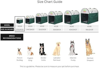 Go Pet Club 18" Rounded Top Soft Collapsible Dog Crate, Portable Pet Carrier, Thick Padded Pet Travel Crate for Indoor & Outdoor, Soft Sided Pet Foldable Kennel Cage with Durable Mesh Windows, Green
