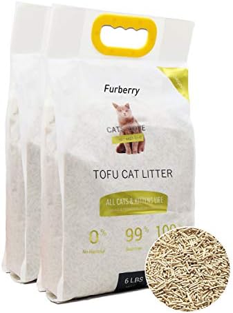 Natural Soy Litter, Tofu Cat Litter - Clumping, Flushable, Ultra Absorbent and Fast Drying - Zero Dust, Low Tracking - Unscented, 2 Pack