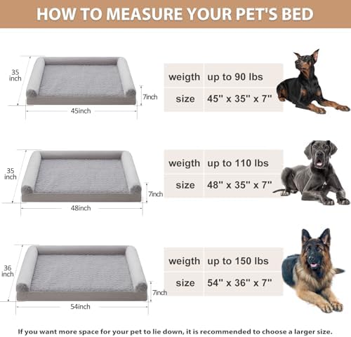 BFPETHOME Orthopedic Washable XXL Dog Bed for Senior Dog Cozy Sleep