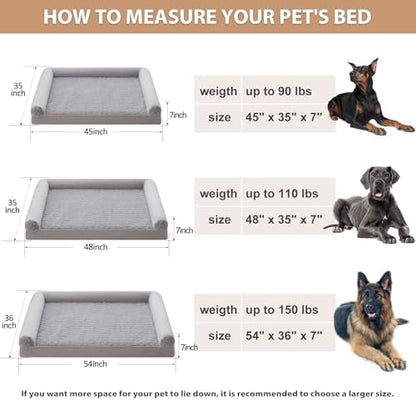 BFPETHOME Orthopedic Washable XXL Dog Bed for Senior Dog Cozy Sleep
